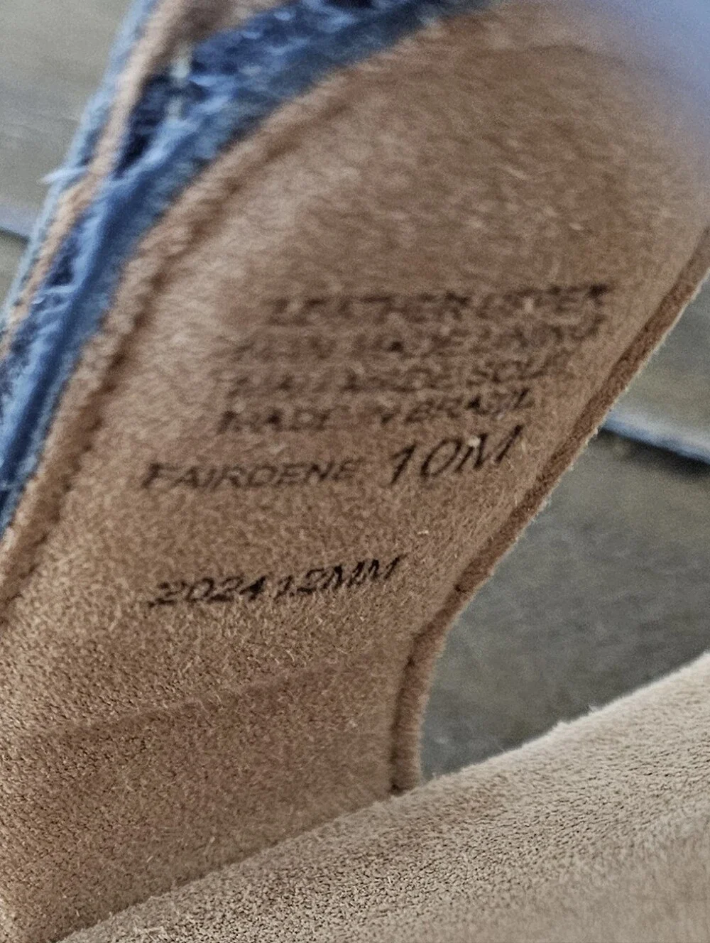 BRIOSO Women's Blue Leather Espadrille Platform Sandals Women's Sz 9 & 10 NWOB
